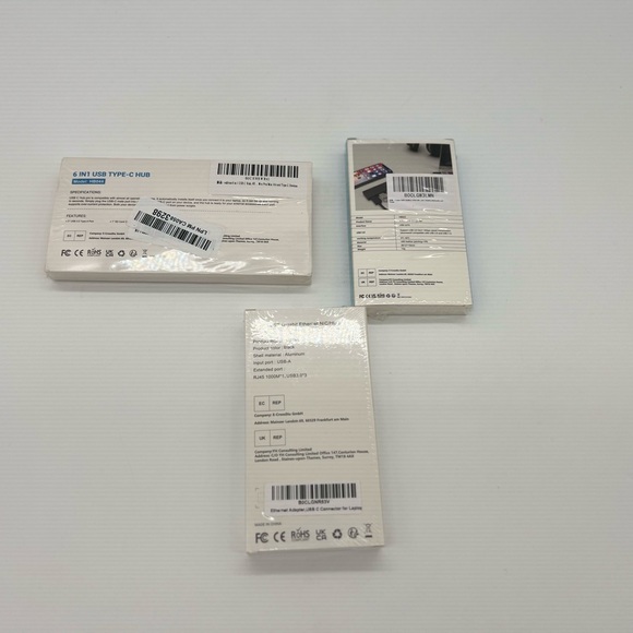 USB 6 In 1 Type C Hub/4 Port USB 3.0 Splitter/ USB Gigabit Ethernet HB051 Pack - Picture 5 of 5